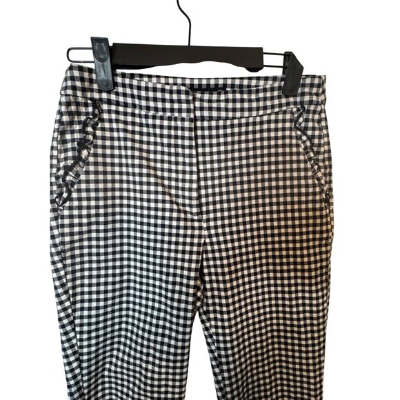 2/$30 Zara Medium Black & White Gingham Checkered Pants - Picture 6 of 13